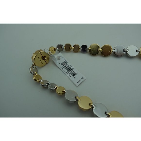 Coach CLUSTERED DAISY RIVET STATEMENT NECKLACE Silver Gold Retail 325 - Picture 3 of 6